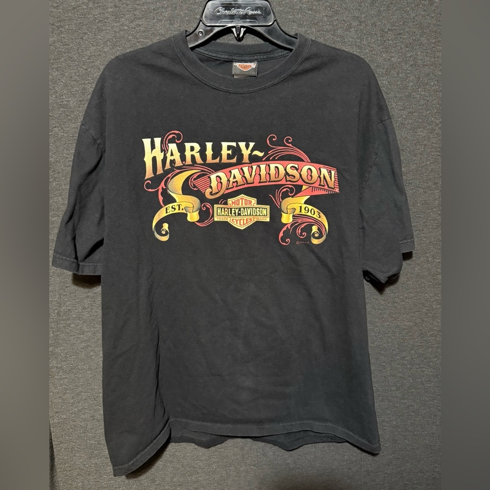 Harley-Davidson Black and Yellow Graphic Tee